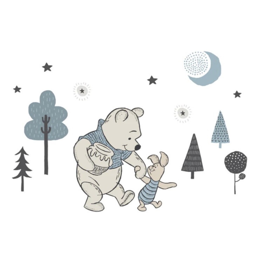 Lot Of 3 Disney Baby Forever Pooh Blue/Beige Bear Wall Decals by Lambs & Ivy